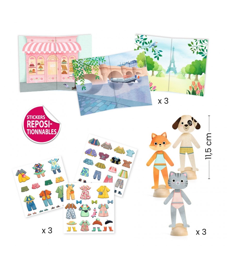 Djeco Collage Set Herbruikbare Stickers | Bonjour Paris Djeco Collage Set Herbruikbare Stickers | Bonjour Paris