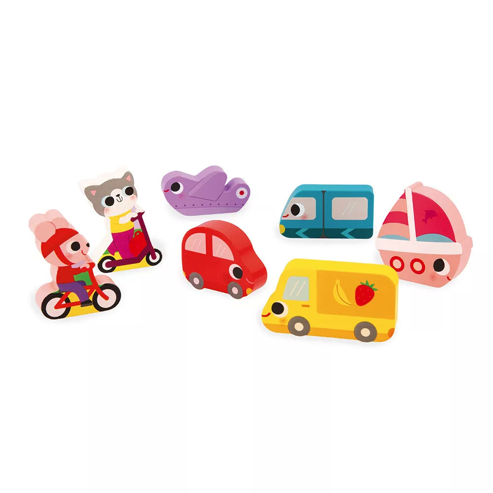 Janod Vehicles Chunky Inlegpuzzel Janod Vehicles Chunky Inlegpuzzel