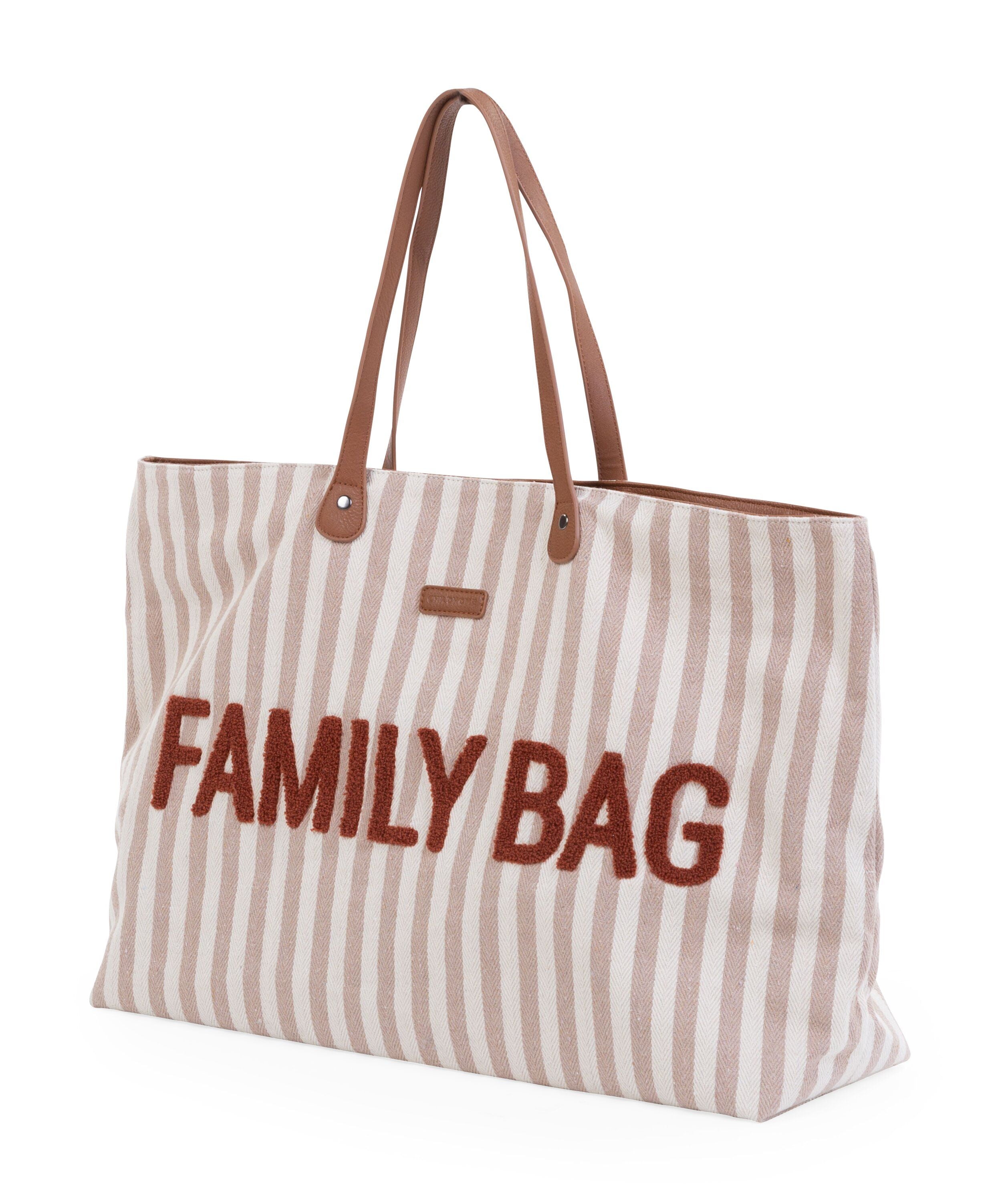 Childhome Weekendtas XL Family Bag | Stripes Nude / Terracotta Childhome Weekendtas XL Family Bag | Stripes Nude / Terracotta