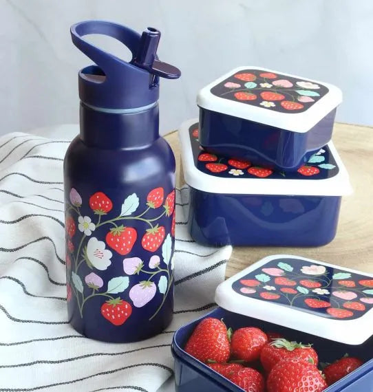 A Little Lovely Company Stainless Steel Drinkfles | Aardbeien A Little Lovely Company Stainless Steel Drinkfles | Aardbeien