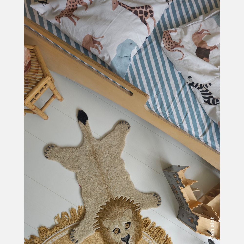 Studio Ditte Hoeslaken Junior 70x150cm | Stripes Stone Blue Studio Ditte Hoeslaken Junior 70x150cm | Stripes Stone Blue