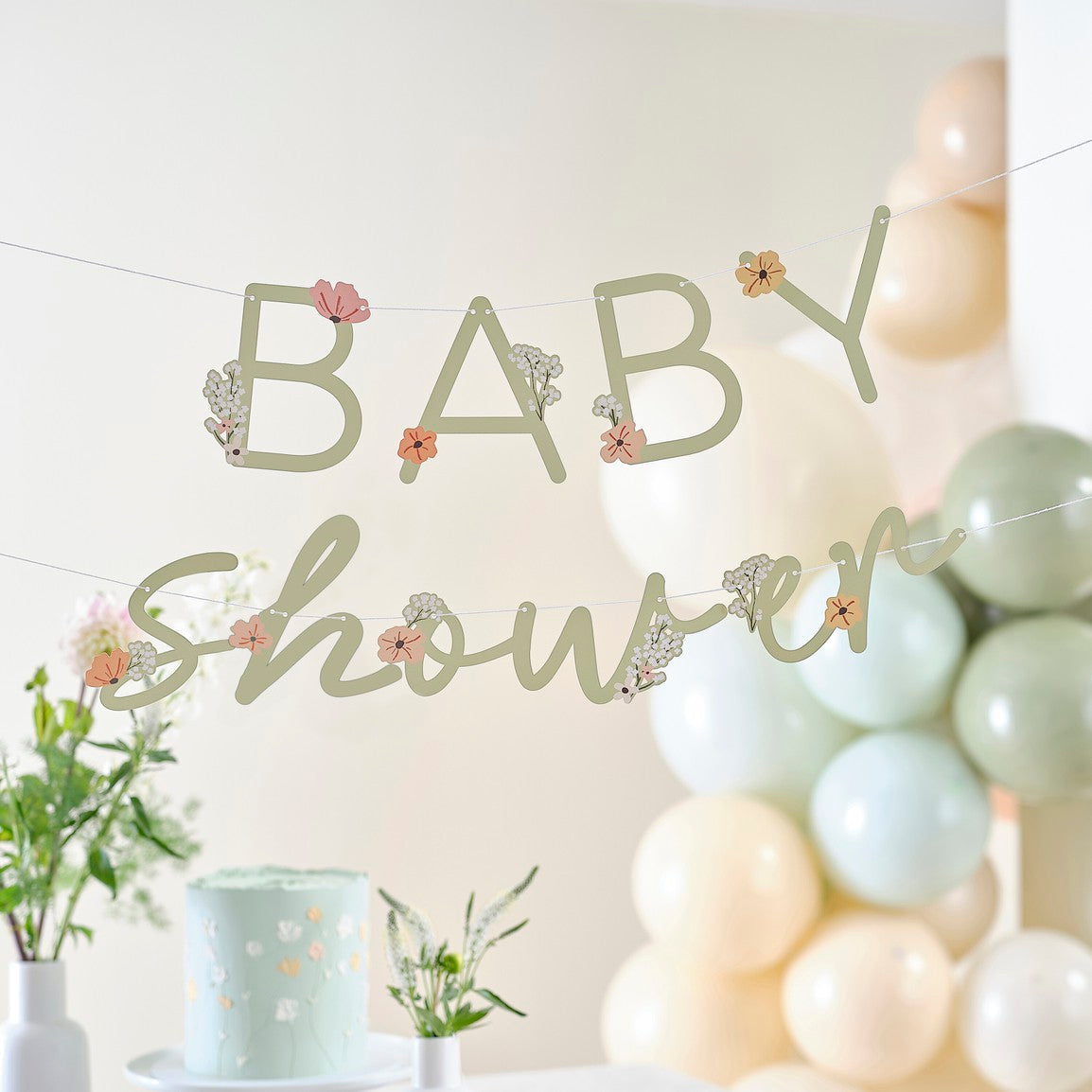 Ginger Ray Papieren Baby Shower Floral Bunting Ginger Ray Papieren Baby Shower Floral Bunting