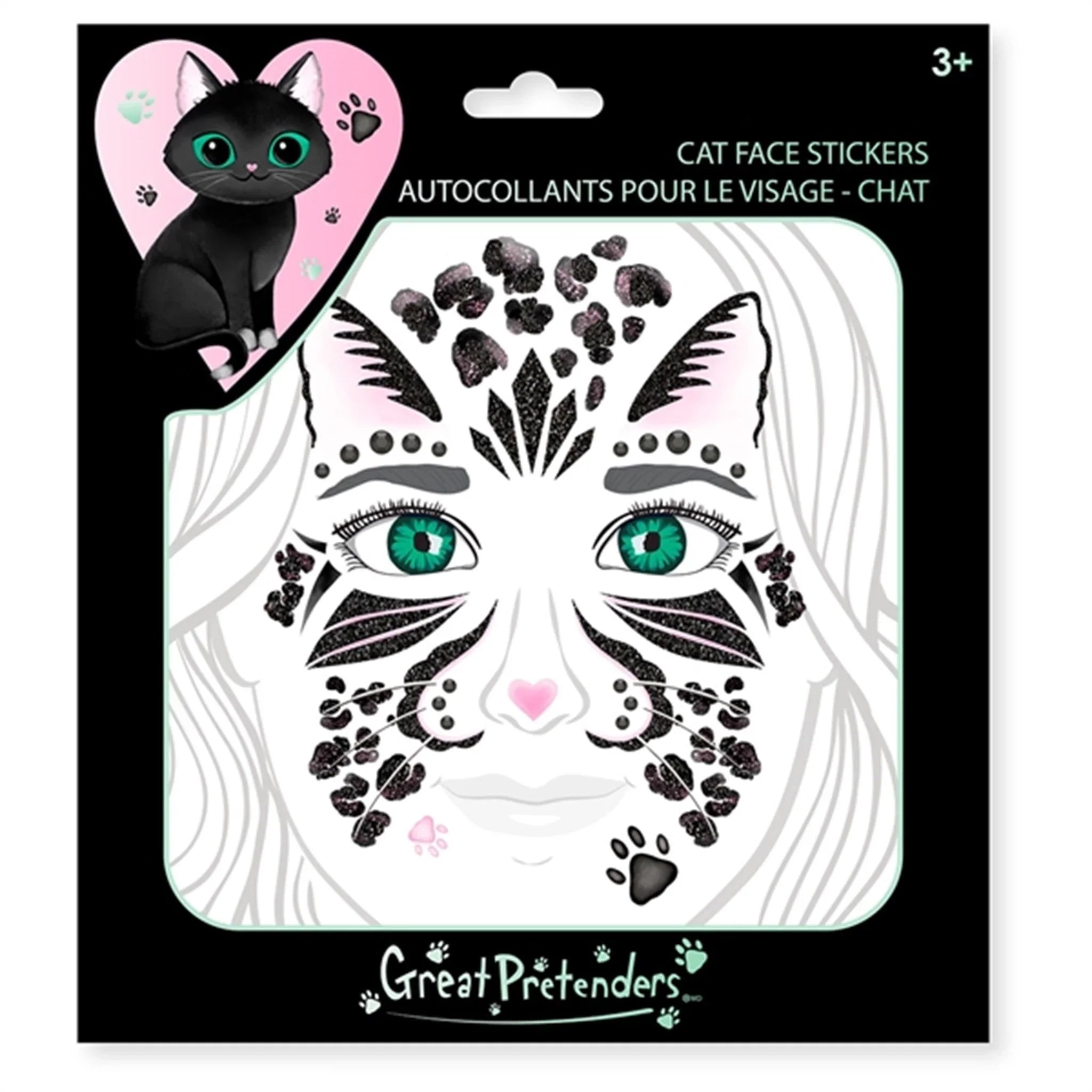 Great Pretenders Zwarte Cat Gezichtstickers Great Pretenders Zwarte Cat Gezichtstickers