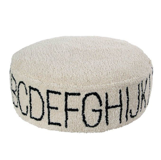 * Lorena Canals Pouffe ABC Natural Black 20 x 70 x 70 cm * Lorena Canals Pouffe ABC Natural Black 20 x 70 x 70 cm