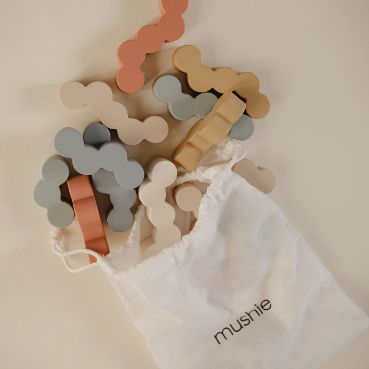 Mushie Houten Balanceerspel Blokjes Mushie Houten Balanceerspel Blokjes