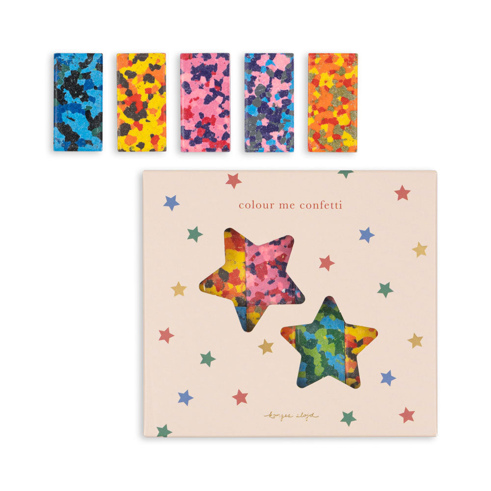 Konges Sløjd Confetti Crayons | Multi Star Konges Sløjd Confetti Crayons | Multi Star