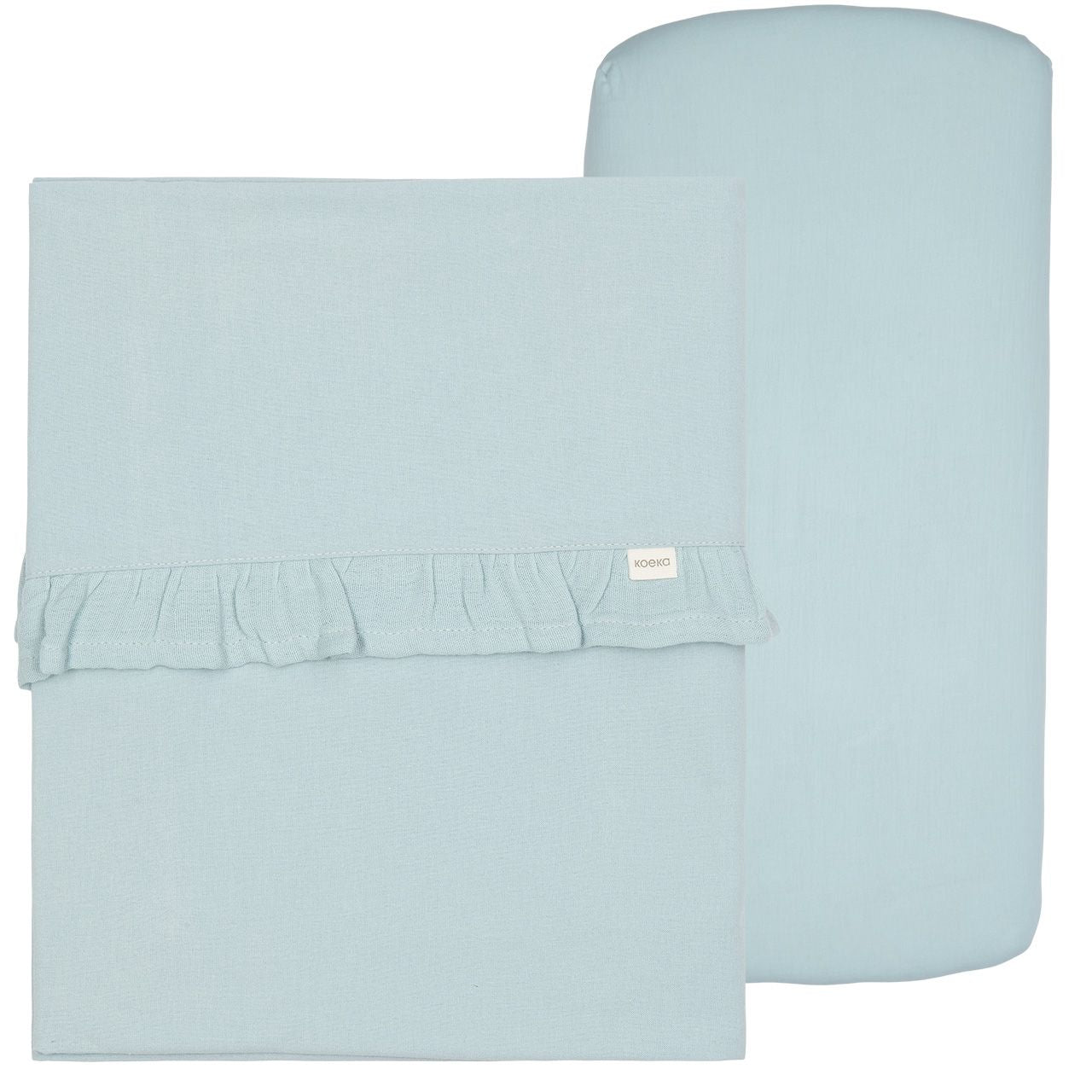 Koeka Wieglaken En Hoeslaken Set Ruffle Faro | Sky Koeka Wieglaken En Hoeslaken Set Ruffle Faro | Sky