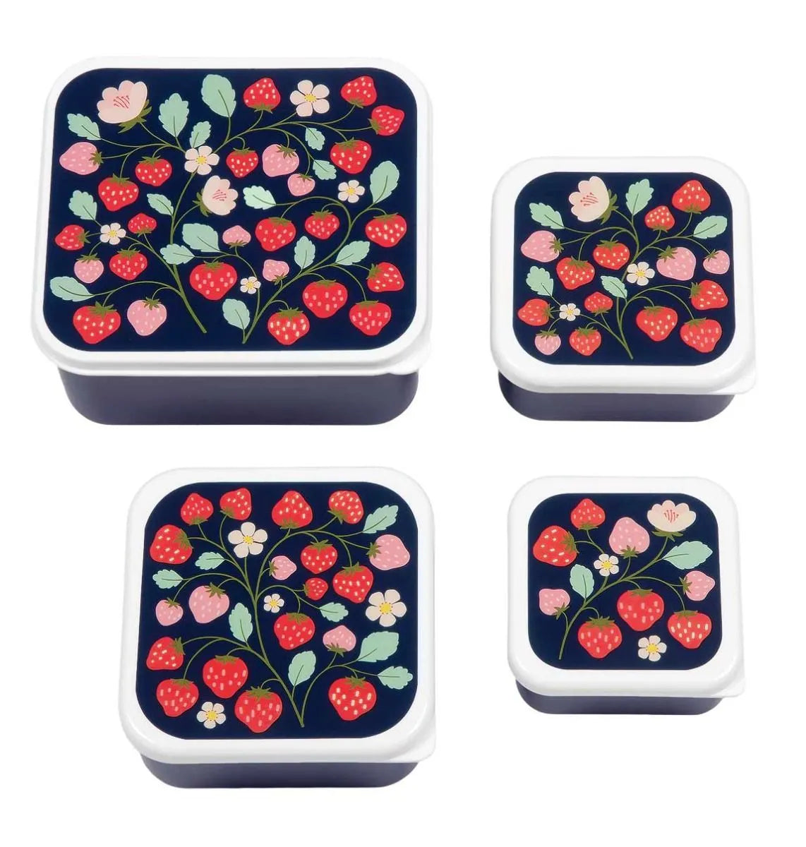A Little Lovely Company Lunch & Snack Box Set | Aardbeien A Little Lovely Company Lunch & Snack Box Set | Aardbeien