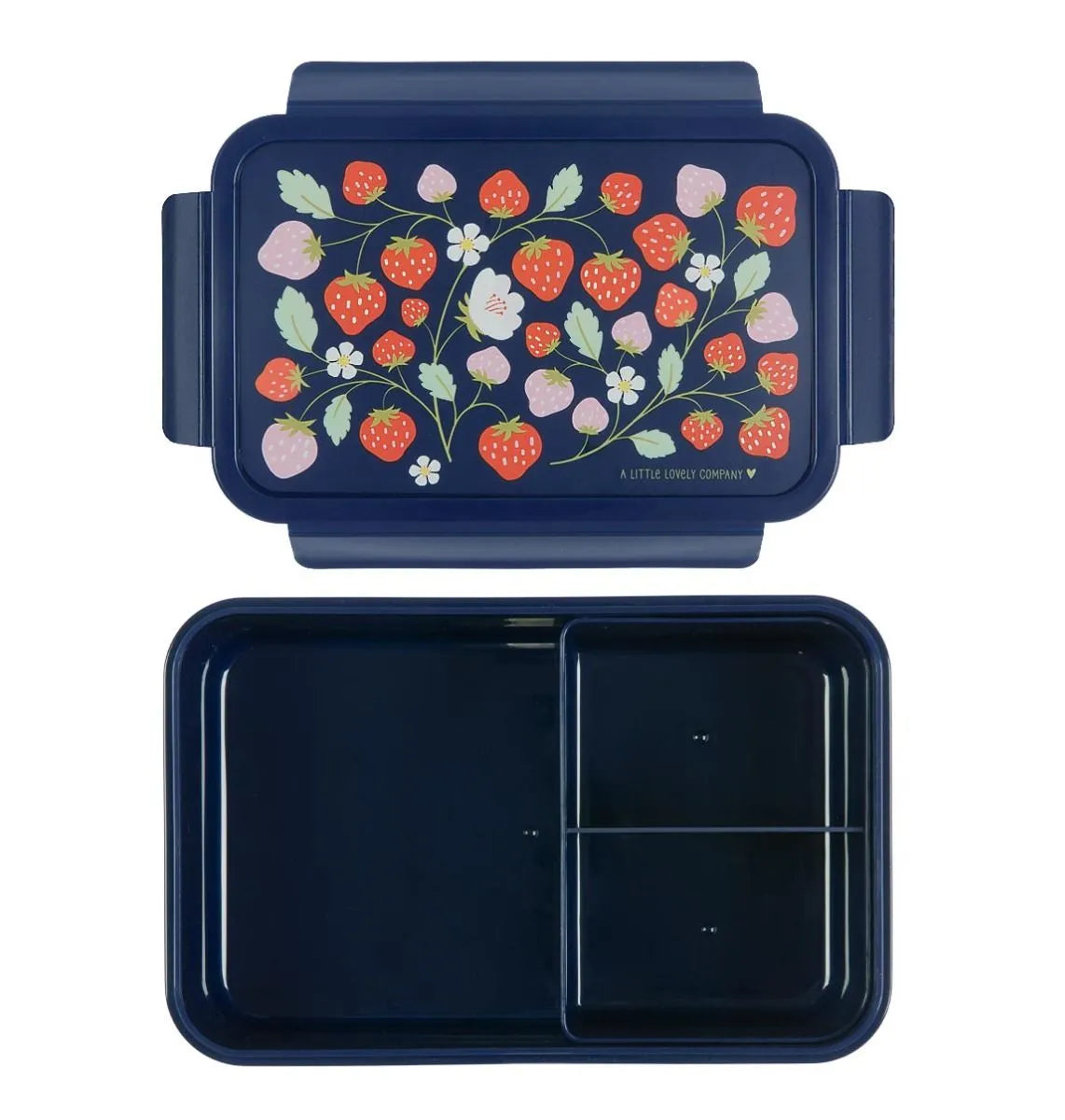 A Little Lovely Company Lunch Box Met Verdeelvakjes | Aardbeien A Little Lovely Company Lunch Box Met Verdeelvakjes | Aardbeien