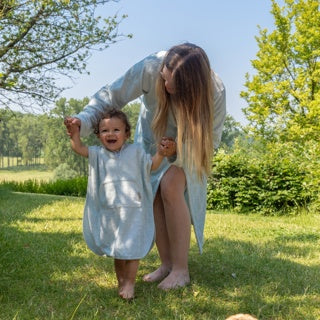 Timboo Poncho Met V-Hals Bamboo 2-4Y | Riviera Blue Timboo Poncho Met V-Hals Bamboo 2-4Y | Riviera Blue