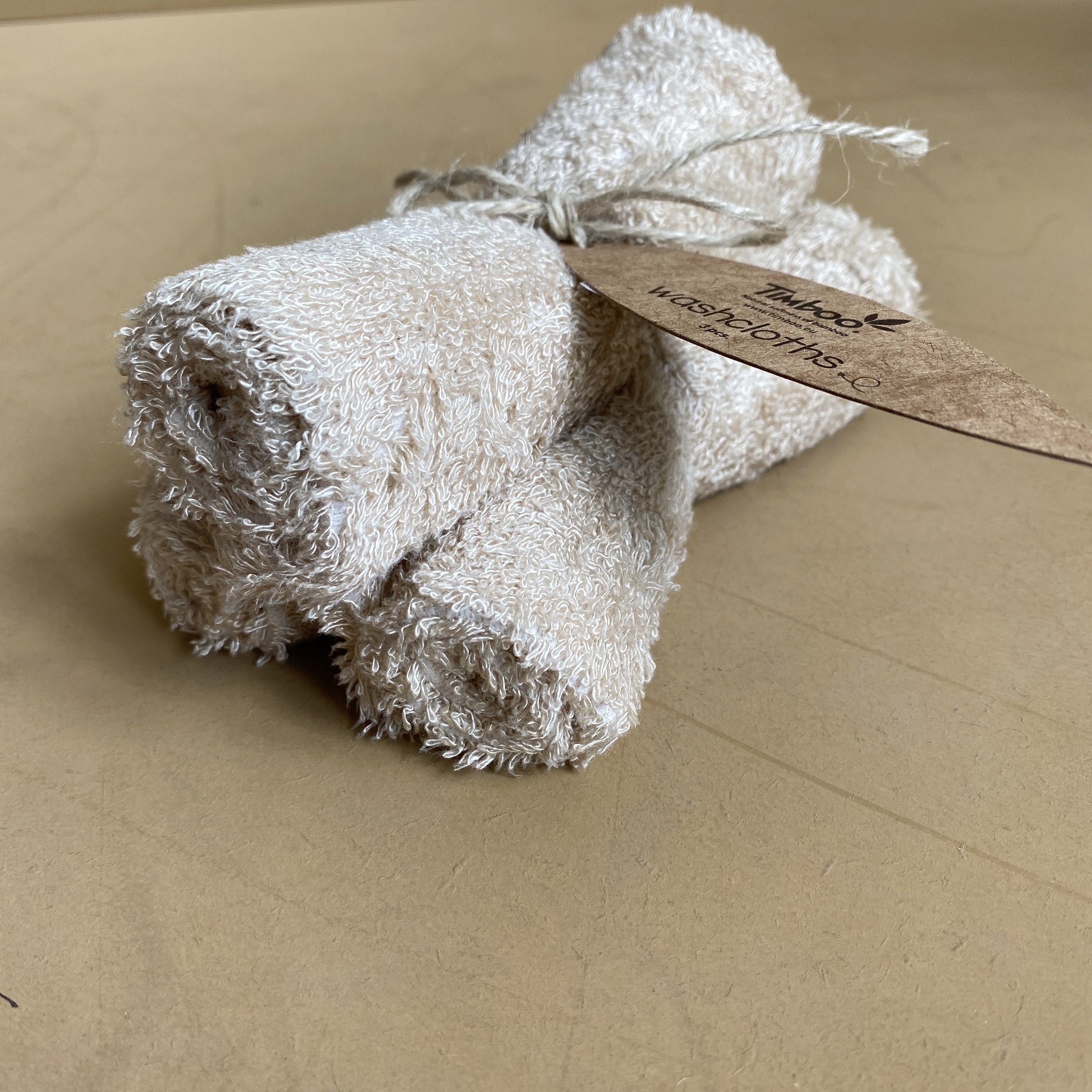 Timboo Set 3 Bamboo Washandjes | Frosted Almond Timboo Set 3 Bamboo Washandjes | Frosted Almond