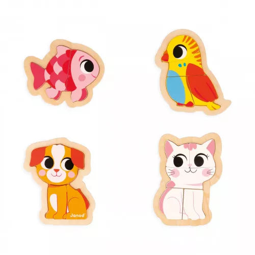Janod Houten Inlegpuzzel 4 Stuks Janod Houten Inlegpuzzel 4 Stuks