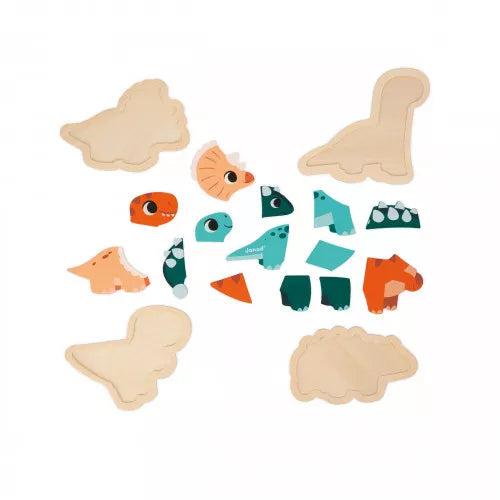 Janod Houten Inlegpuzzel 4 Stuks | Dino Janod Houten Inlegpuzzel 4 Stuks | Dino