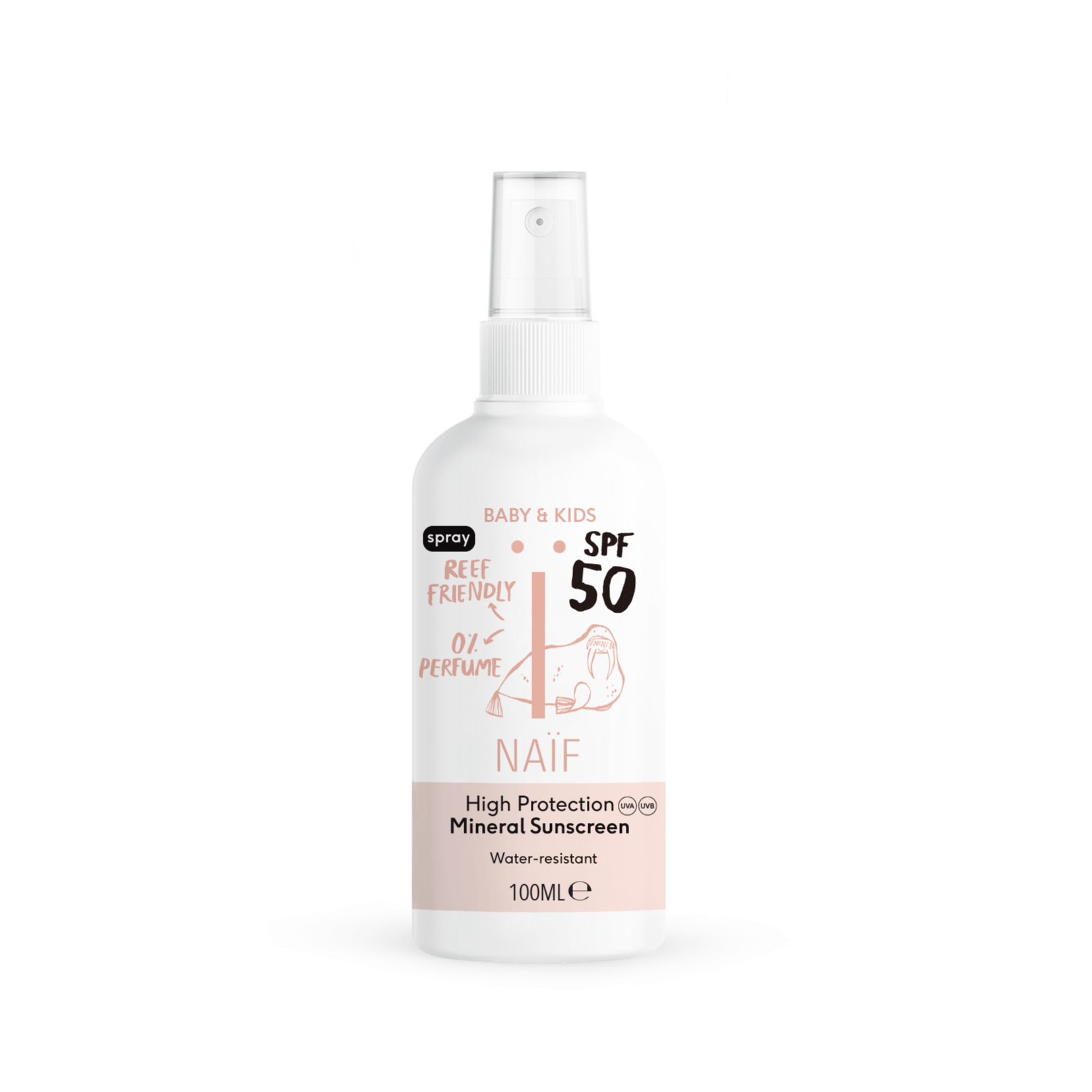 Naïf Zonnebrand Spray Voor Baby & Kids SPF50 0% Parfum | 100ml Naïf Zonnebrand Spray Voor Baby & Kids SPF50 0% Parfum | 100ml