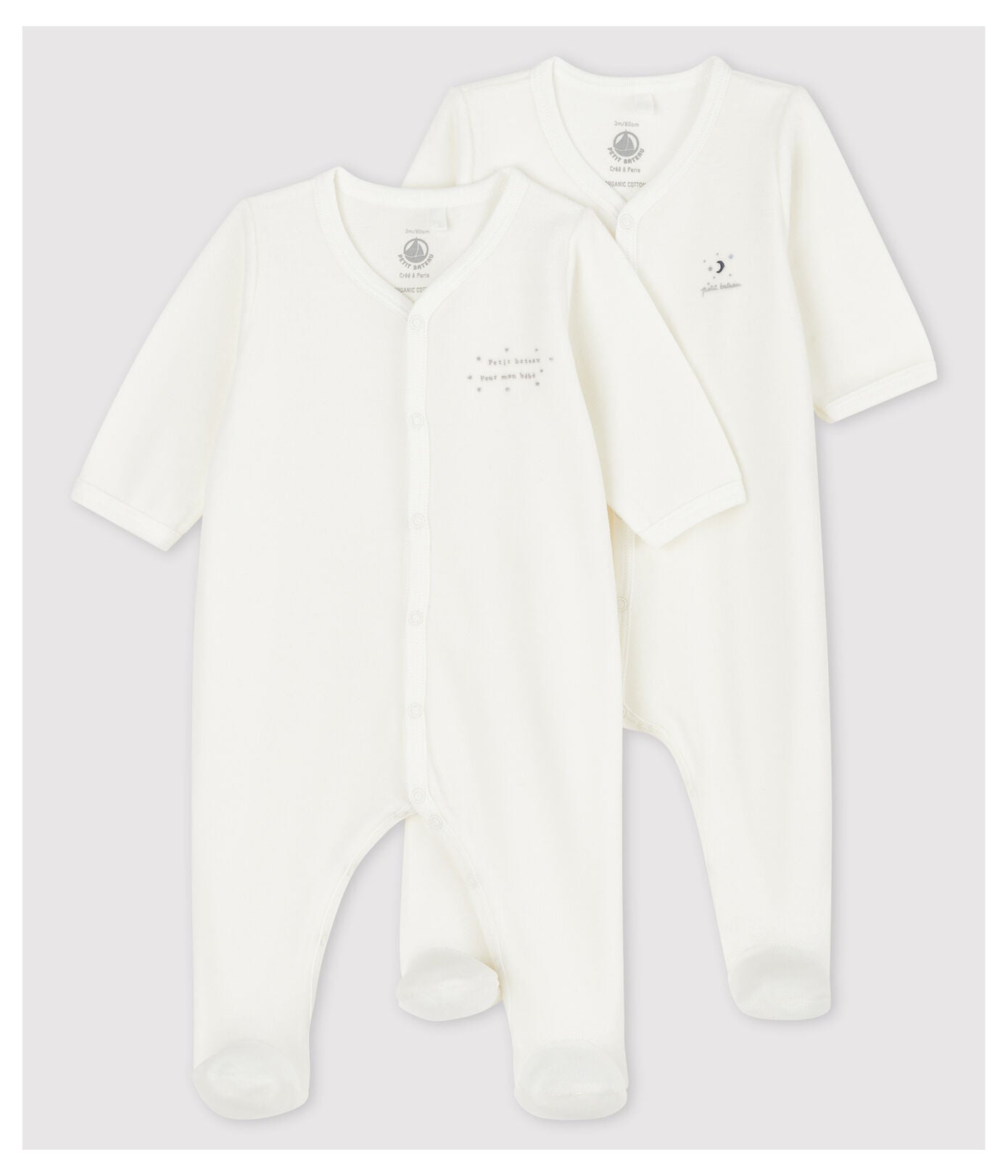 * Petit Bateau Baby Pyjama Set 2 Katoen | Offwhite * Petit Bateau Baby Pyjama Set 2 Katoen | Offwhite
