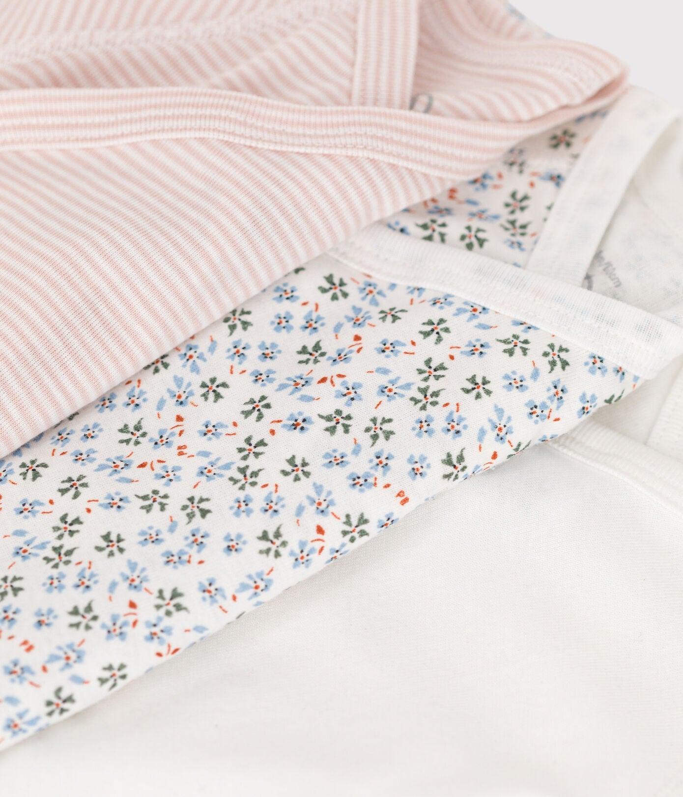 * Petit Bateau Set 3 Rompers Met Lange Mouwen | Flowers * Petit Bateau Set 3 Rompers Met Lange Mouwen | Flowers
