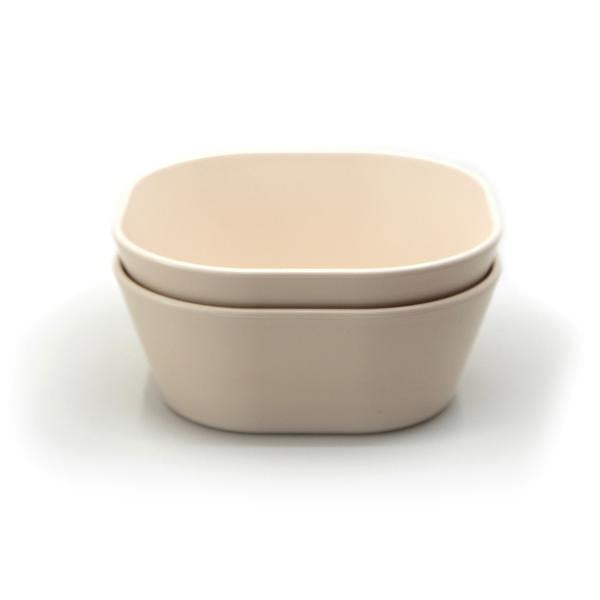 Mushie Set 2 Bowls Vierkant | Ivory Mushie Set 2 Bowls Vierkant | Ivory