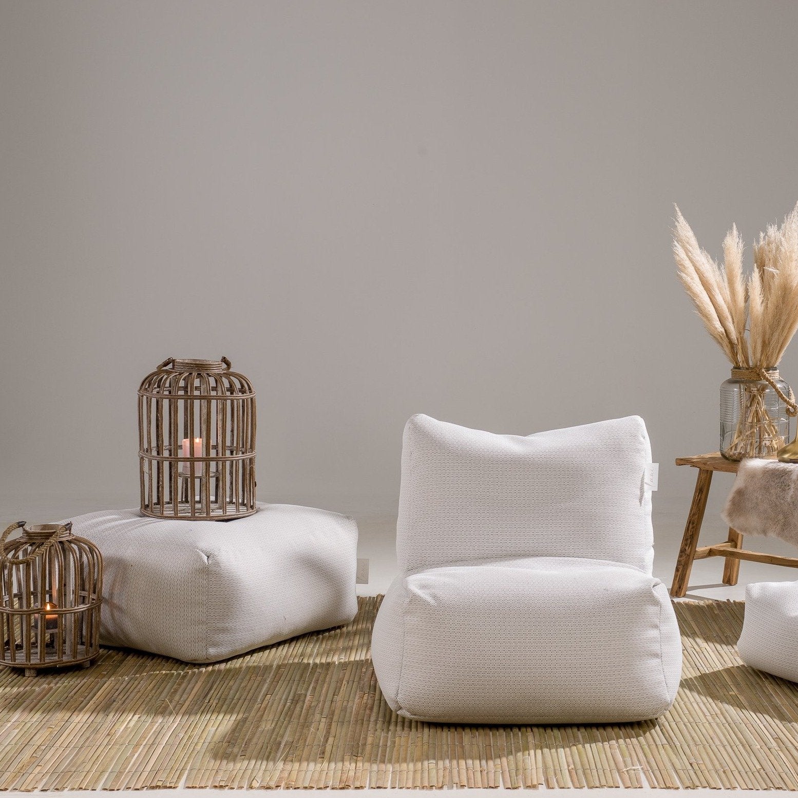 Laui Lounge Boho Square Outdoor I White Laui Lounge Boho Square Outdoor I White