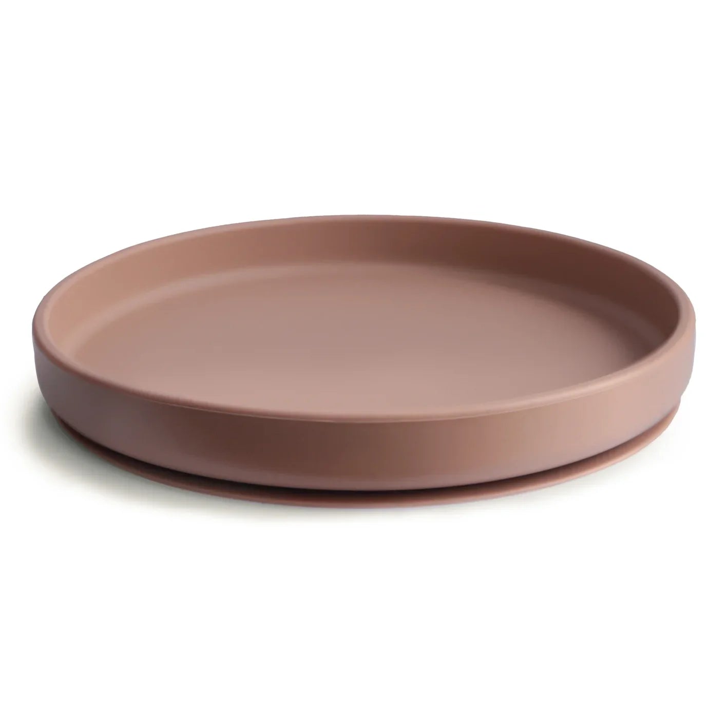 Mushie Silicone Bord Rond Met Zuignap | Cloudy Mauve Mushie Silicone Bord Rond Met Zuignap | Cloudy Mauve