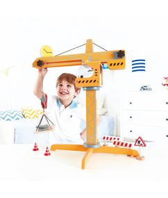 Hape Houten hijskraan HAPE Houten hijskraan - DE GELE FLAMINGO - 1