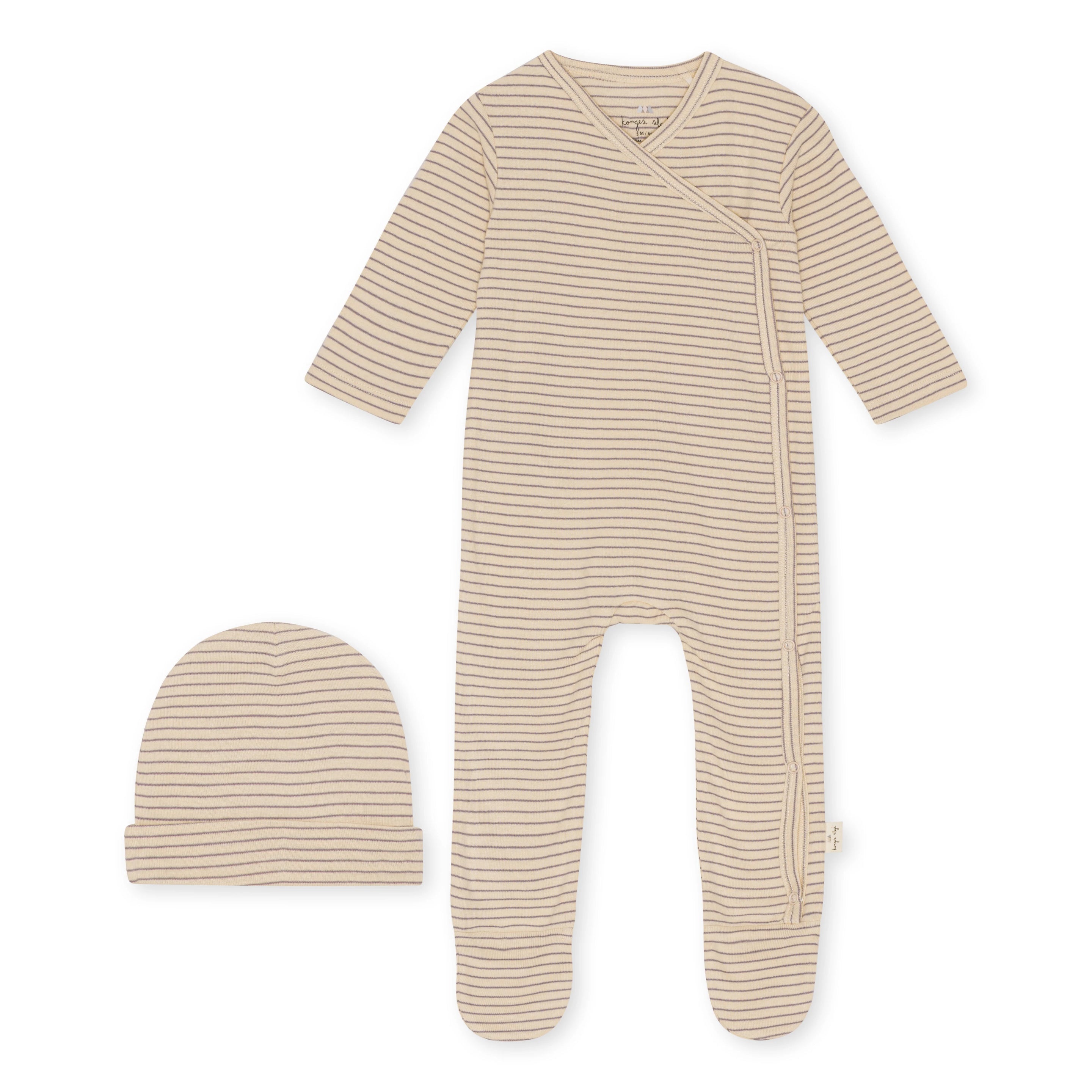 * Konges Sløjd Dio Onesie Met Babymutsje | Silver Stripe * Konges Sløjd Dio Onesie Met Babymutsje | Silver Stripe