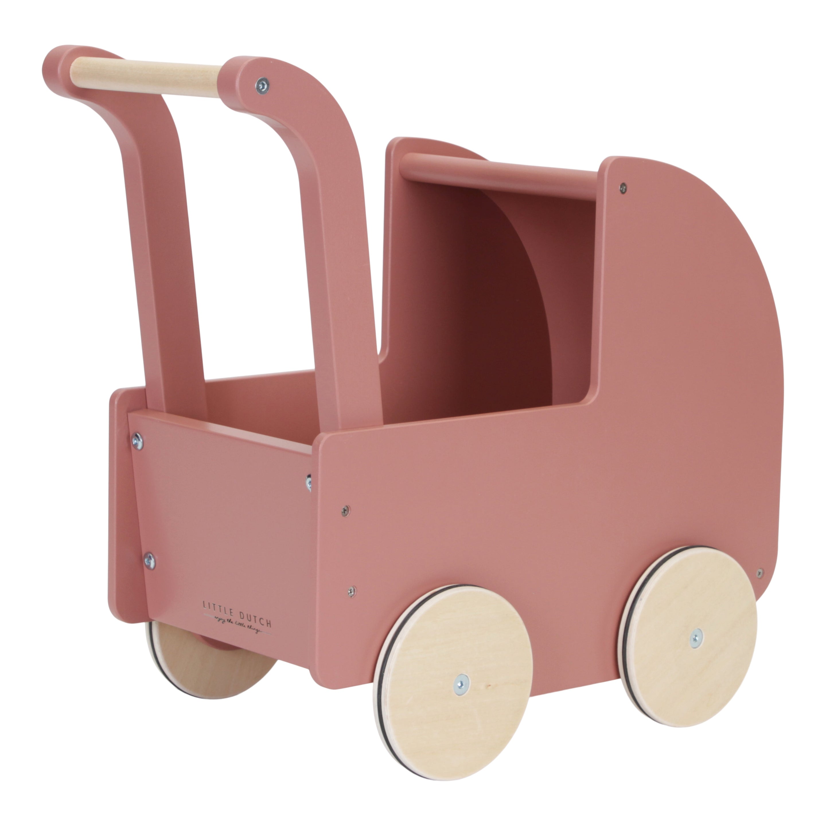 Little Dutch Poppenwagen Met Bedset Hout Roze Little Dutch Poppenwagen Met Bedset Hout Roze
