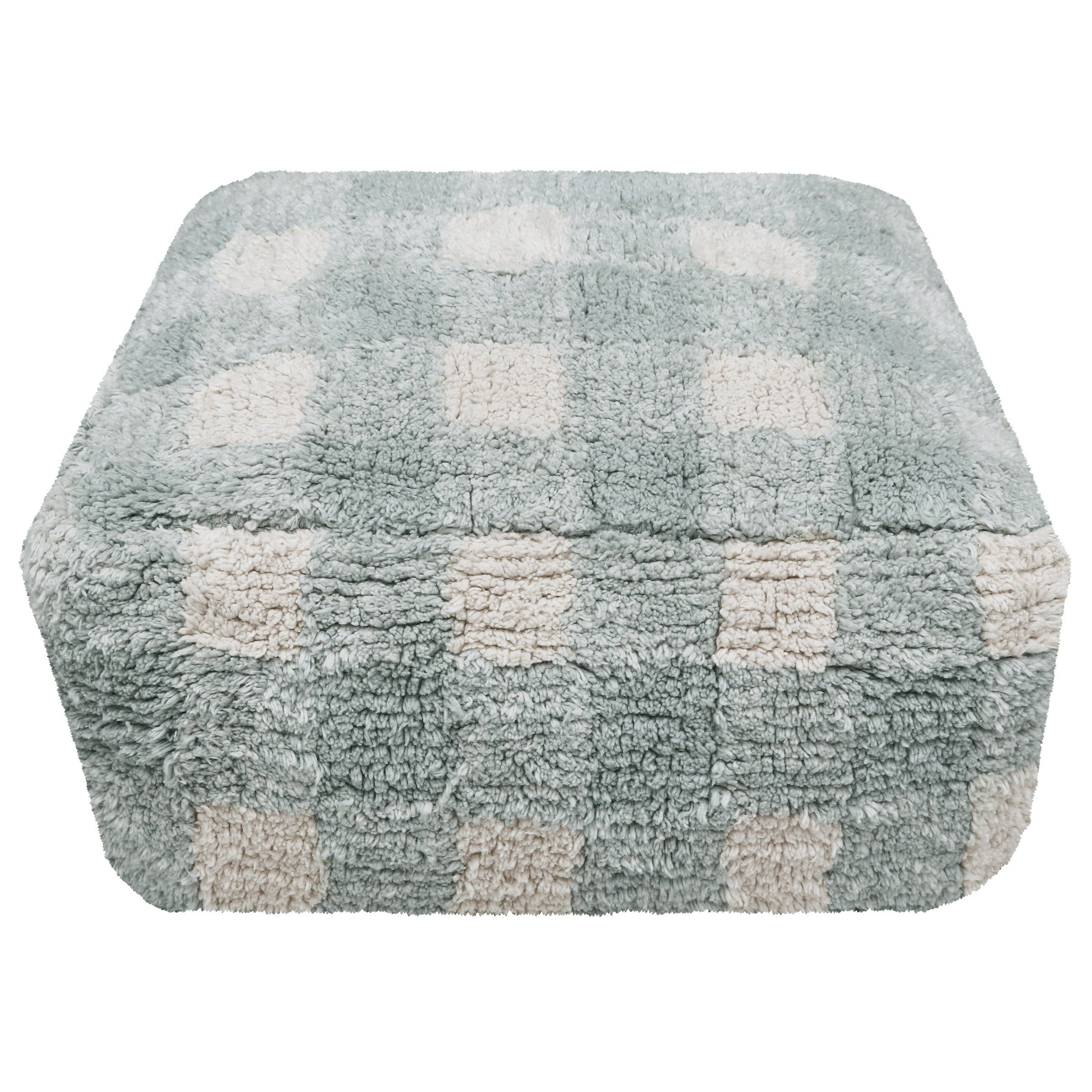 Lorena Canals Pouffe 20x40x40cm | Vichy Blue Sage Lorena Canals Pouffe 20x40x40cm | Vichy Blue Sage