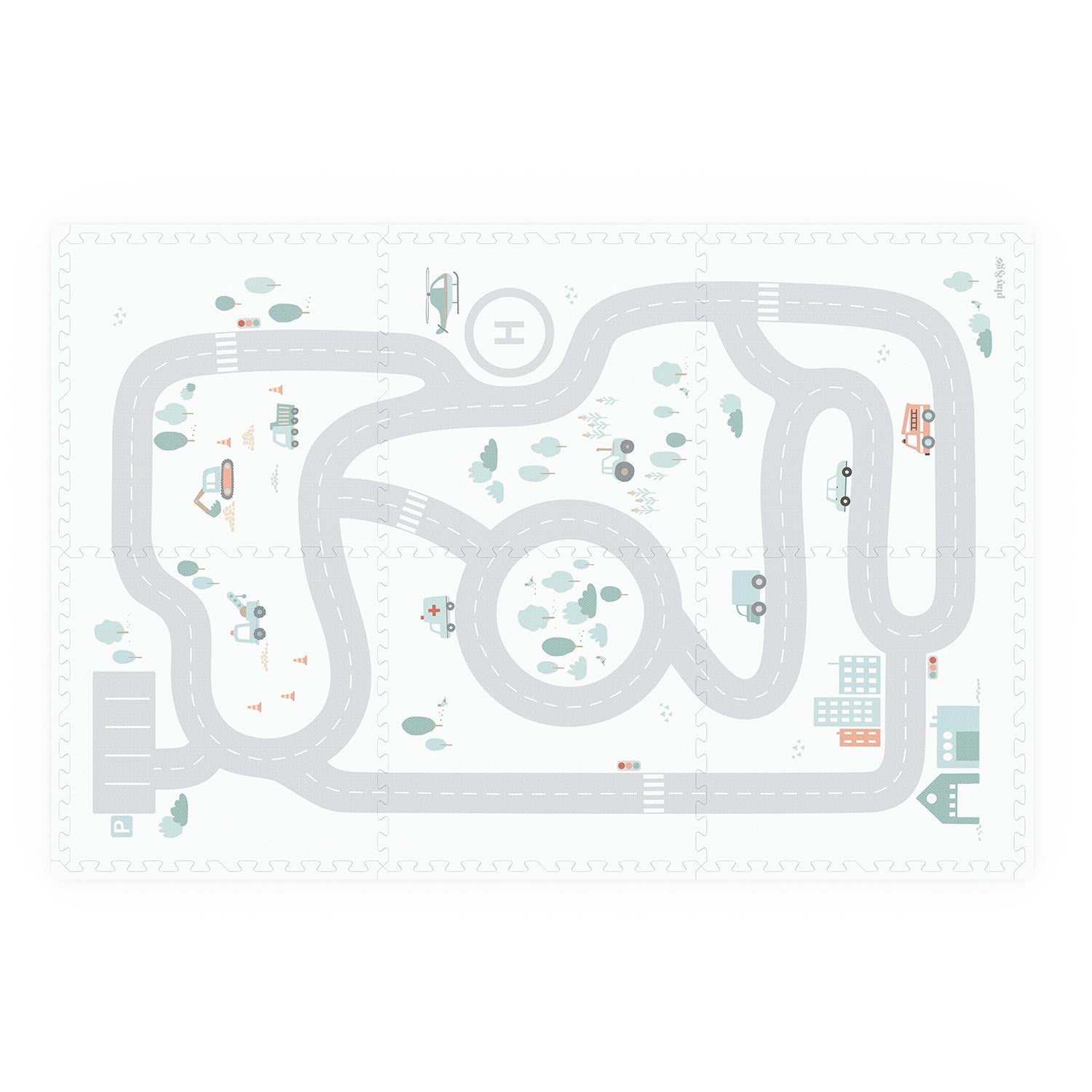 Play And Go EEVAA 2-In-1 Speeltapijt Puzzelmat & Opbergbox | Road 120x180cm Play And Go EEVAA 2-In-1 Speeltapijt Puzzelmat & Opbergbox | Road 120x180cm