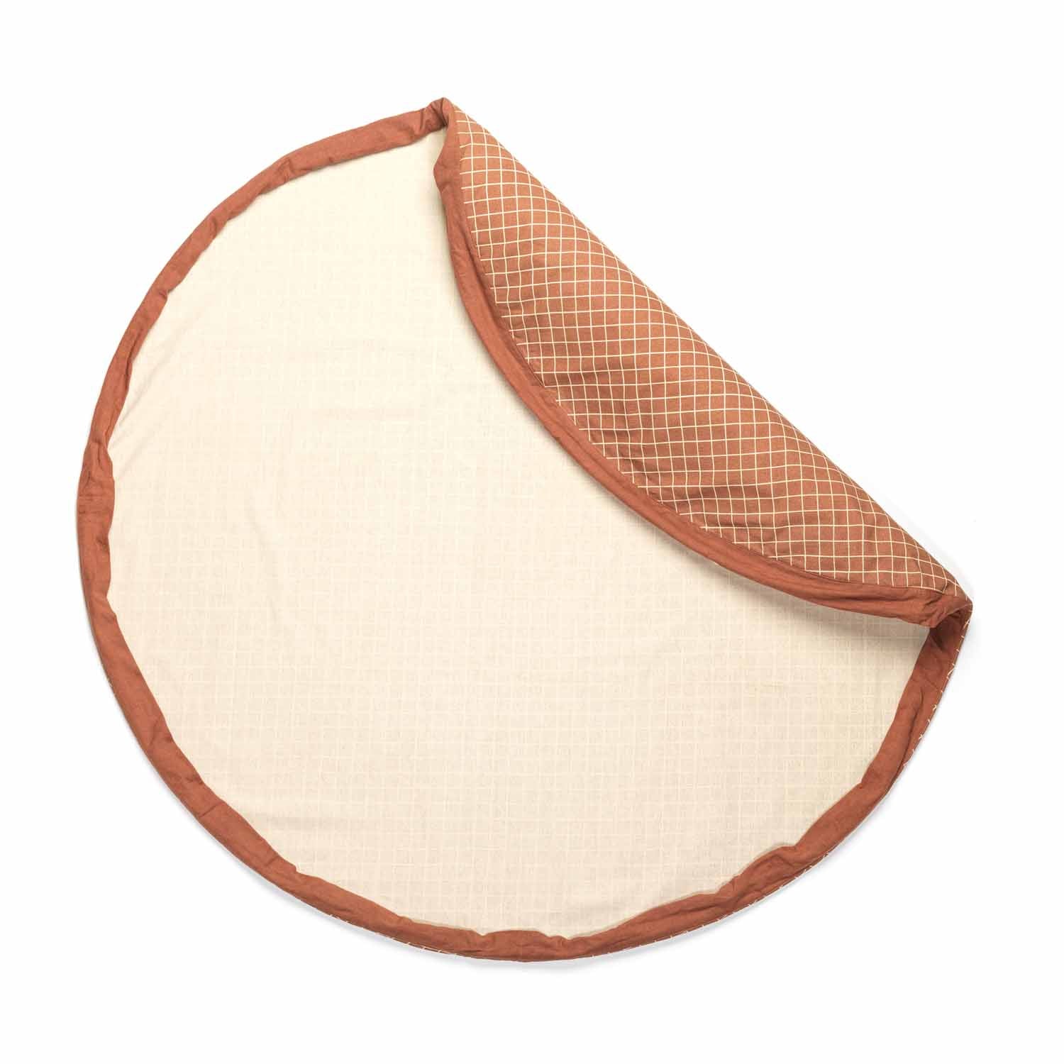 Play and go Opbergzak Organic | speelmat Grid Brown Play and go Opbergzak Organic | speelmat Grid Brown