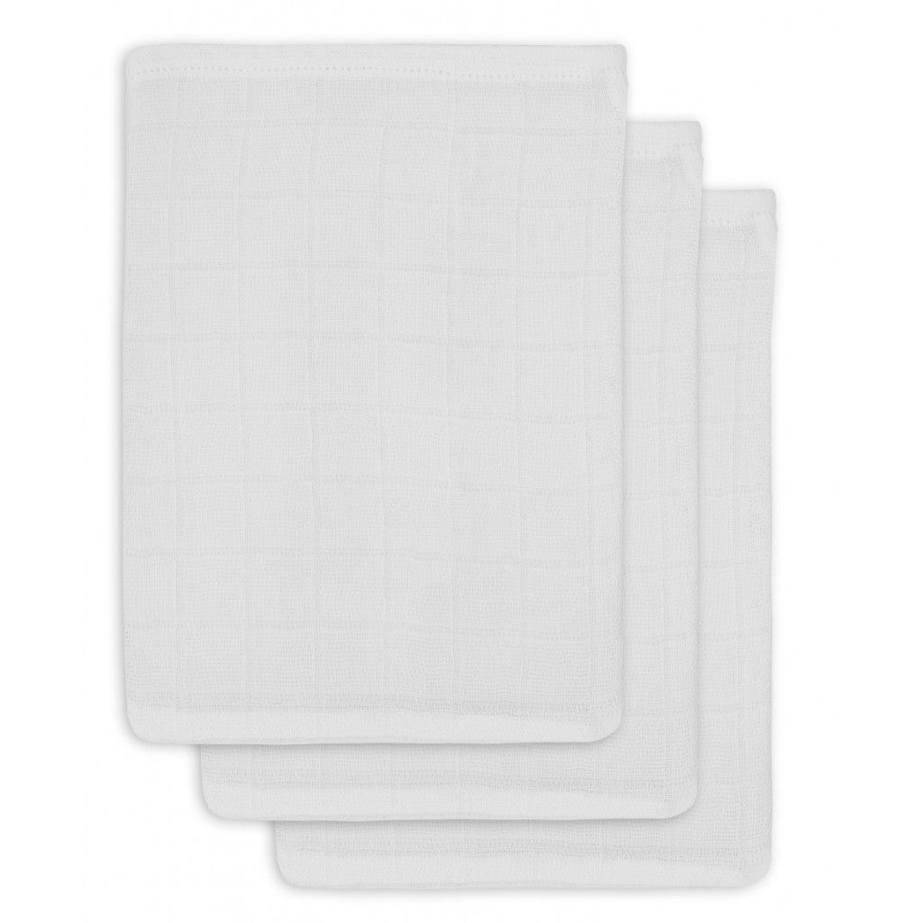 Jollein set 3 Hydrofiele Washandjes Wit Jollein set 3 Hydrofiele Washandjes Wit