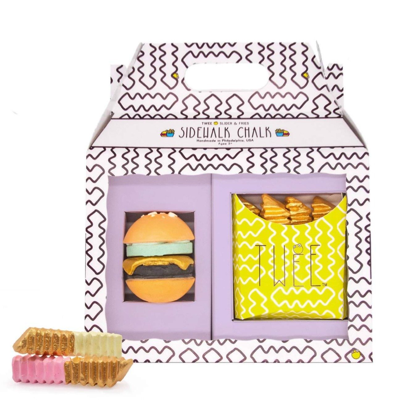 * Twee Stoepkrijt | Hamburger met frietjes * Twee Stoepkrijt | Hamburger met frietjes