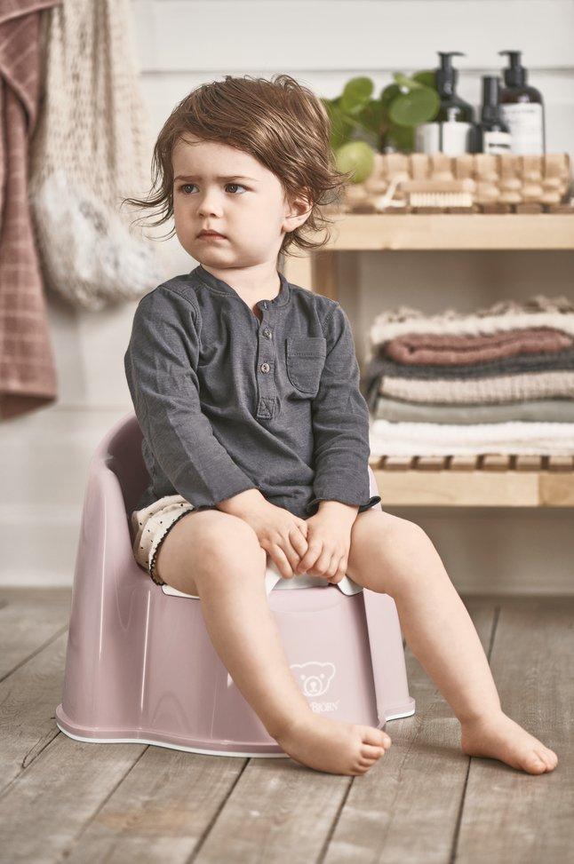 Babybjörn Zetel Plaspotje met rugleuning Grijs Wit Babybjörn Zetel Plaspotje met rugleuning Grijs Wit