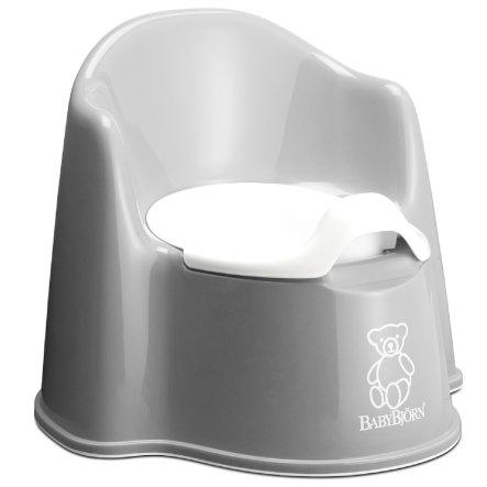 Babybjörn Zetel Plaspotje met rugleuning Grijs Wit Babybjörn Zetel Plaspotje met rugleuning Grijs Wit