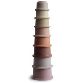 Mushie Stacking Tower Stapeltoren Badspeelgoed Petal Mushie Stacking Tower Stapeltoren Badspeelgoed Petal