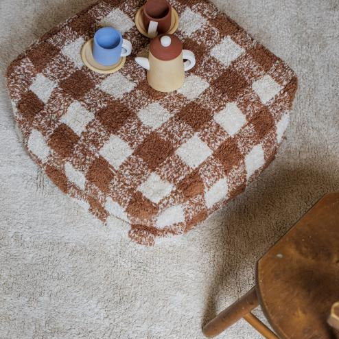 Lorena Canals Pouffe 20x40x40cm | Vichy Toffee Lorena Canals Pouffe 20x40x40cm | Vichy Toffee