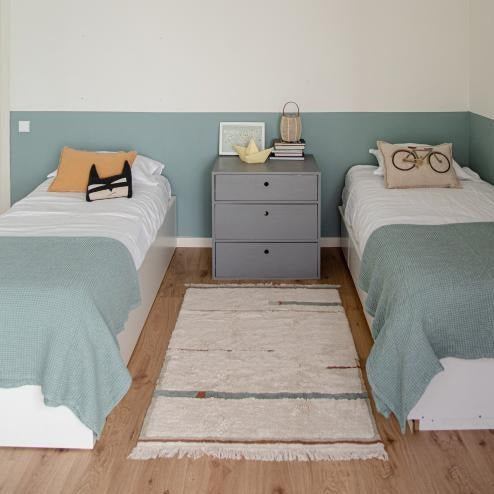 Lorena Canals machinewasbaar RugCycled Tapijt 90x130cm | Lanes Vintage Blue Lorena Canals machinewasbaar RugCycled Tapijt 90x130cm | Lanes Vintage Blue