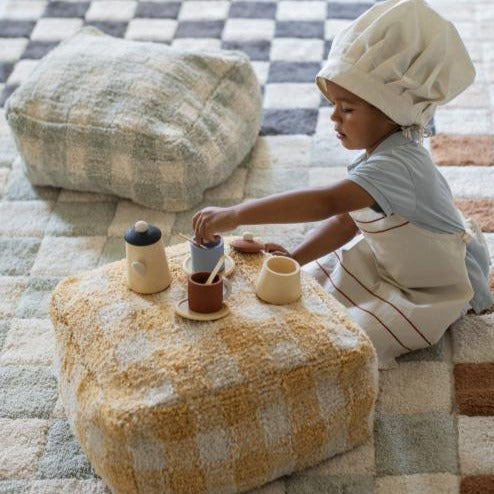 Lorena Canals Pouffe 20x40x40cm | Vichy Honey Lorena Canals Pouffe 20x40x40cm | Vichy Honey