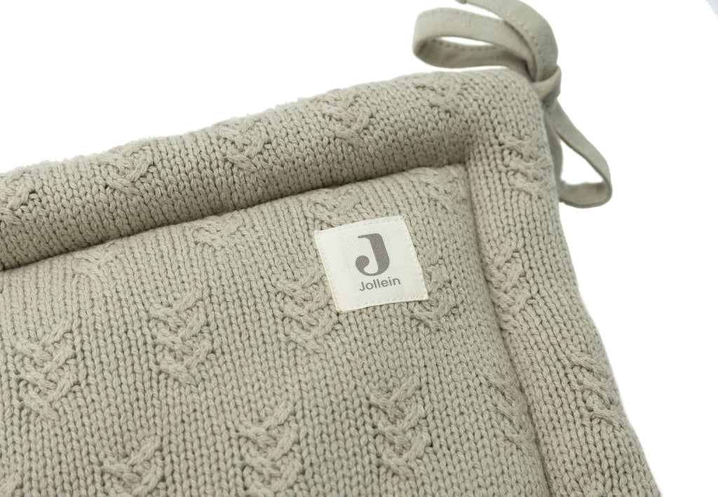 Jollein Box/bedomrander 35x180 cm | Grain Knit Olive Green