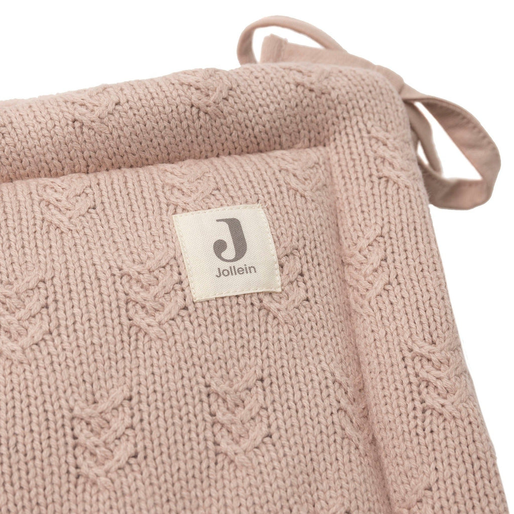 Jollein Box/bedomrander 35x180 cm | Grain Knit Wild Rose