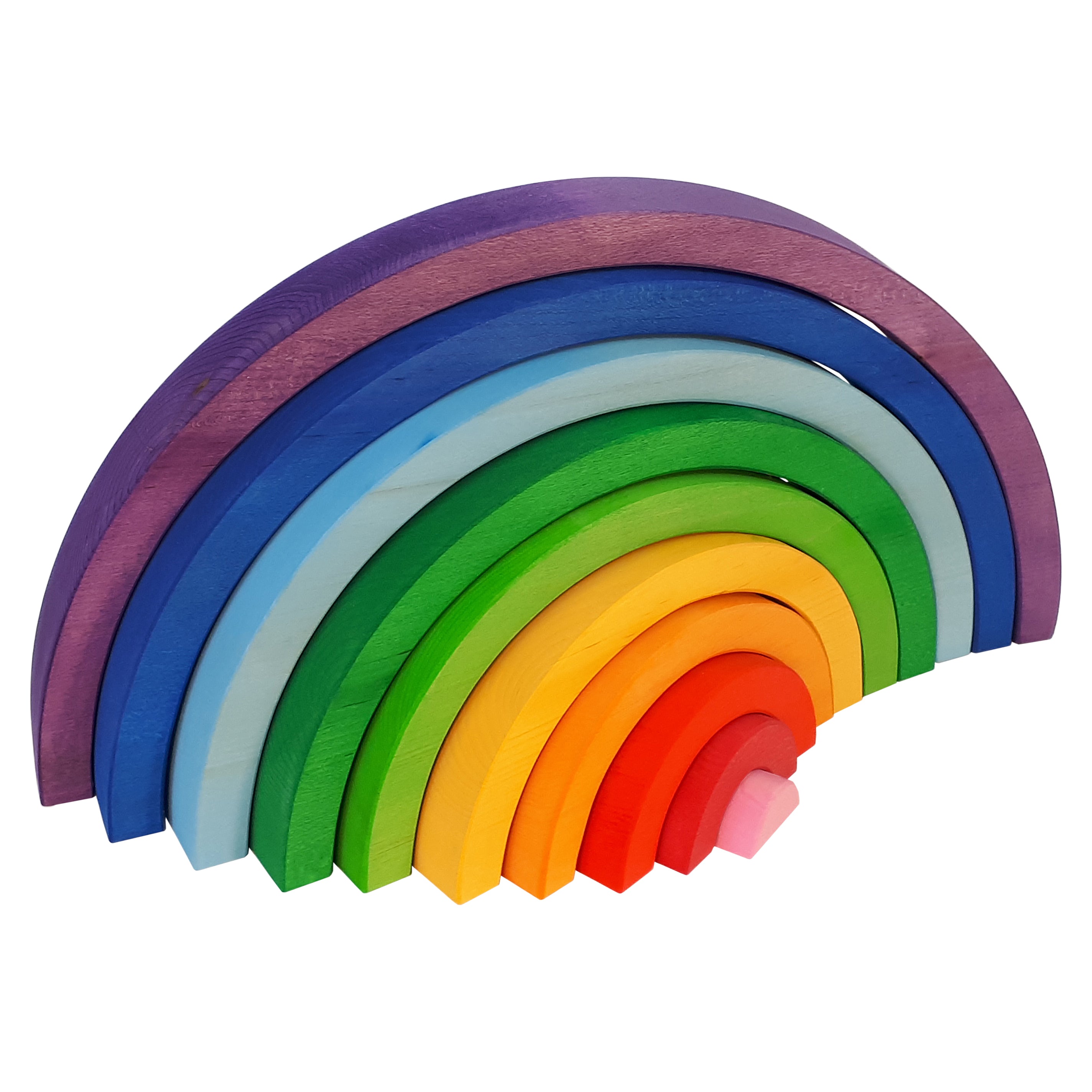 zzz Bauspiel Kleurrijke Houten Blokken Set | Big Rainbow 10 Stuks