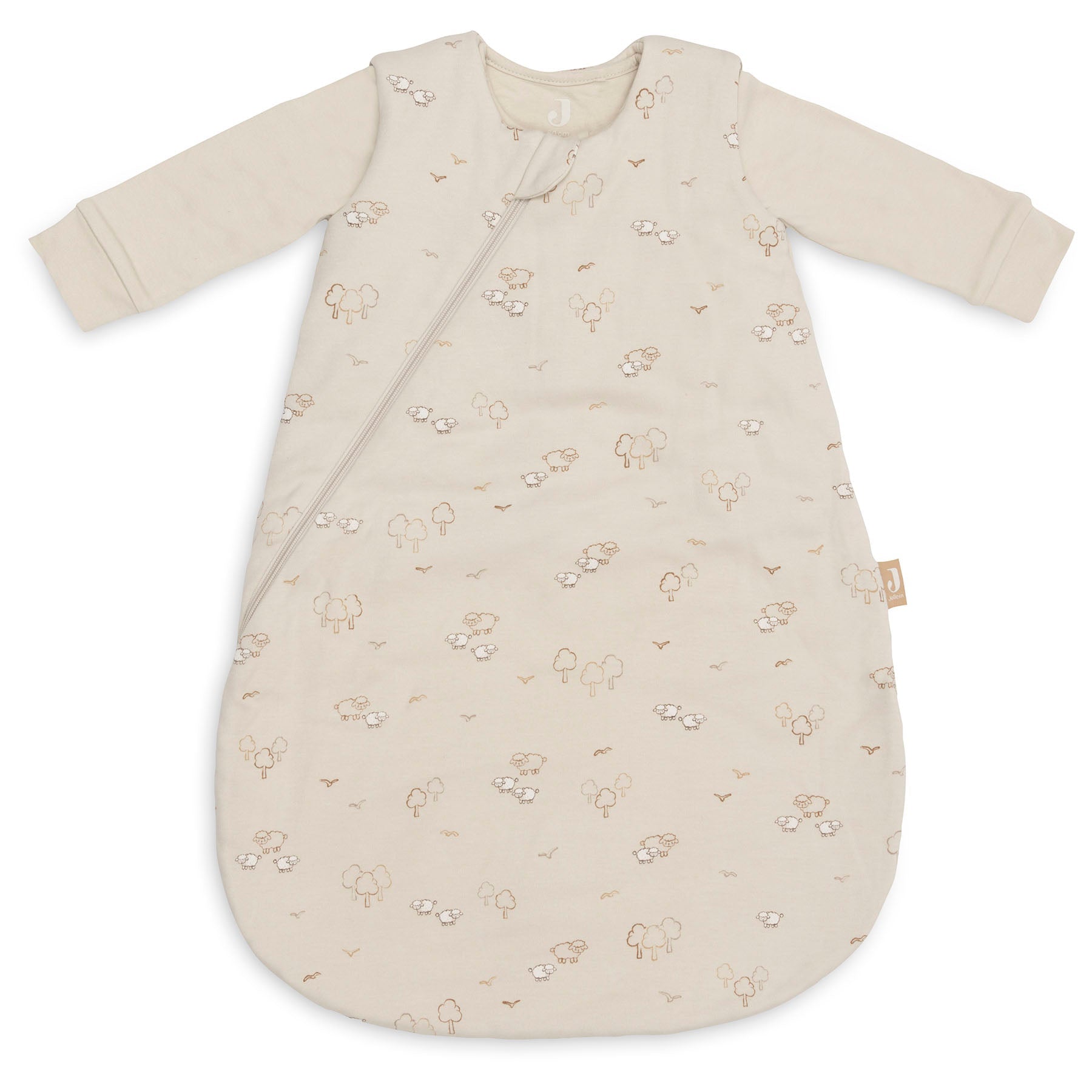 Jollein Slaapzak Newborn 4-Seizoenen 60 cm in de print Woolly met veilige rits, te koop bij De Gele Flamingo.