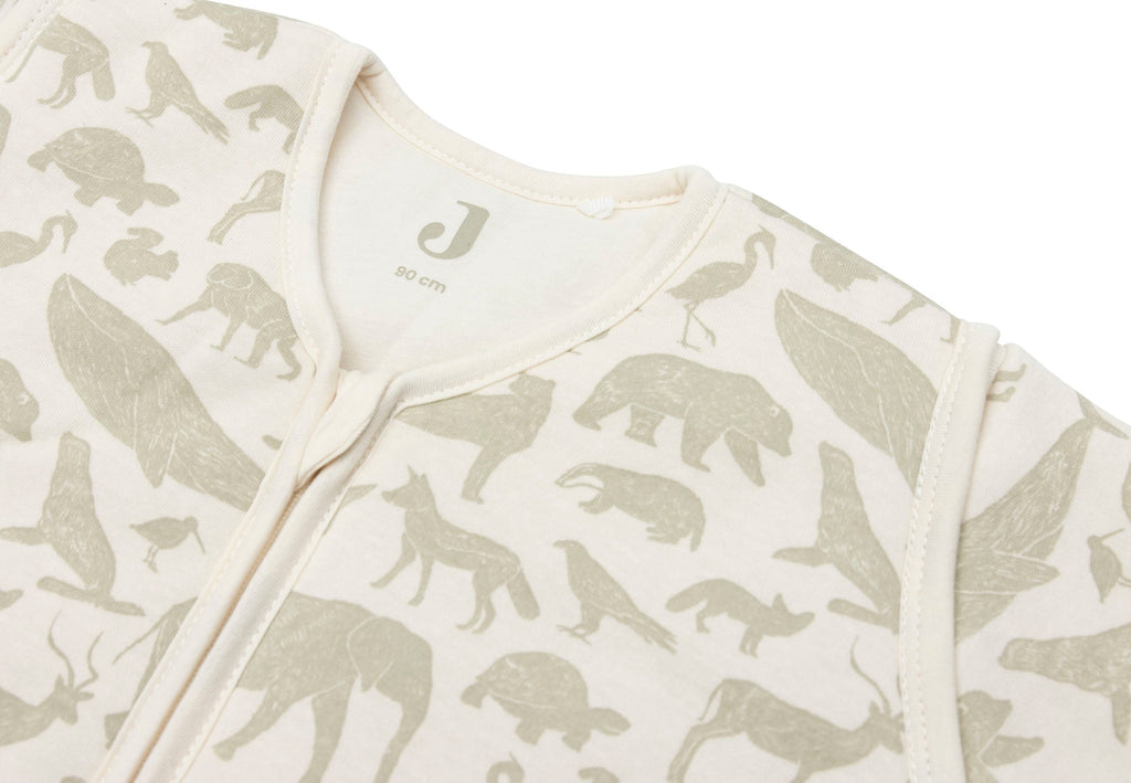 Jollein Slaapzak Met Afritsbare Mouw 90cm | Animals Olive Green