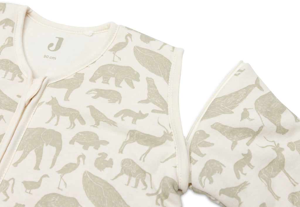 Jollein Slaapzak Met Afritsbare Mouw 90cm | Animals Olive Green