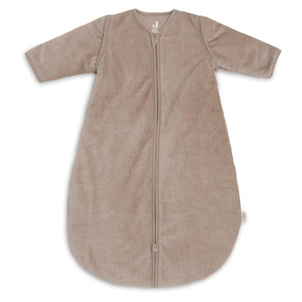 Jollein Slaapzak Rib Rond 90 cm in de kleur Milky Coffee met afritsbare mouwen, De Gele Flamingo.