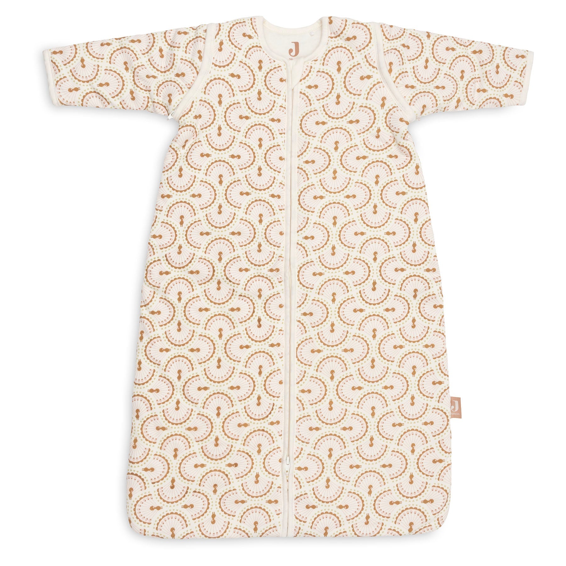 Jollein Slaapzak met afritsbare mouw 90 cm in de print Soft Plumes, bij De Gele Flamingo.