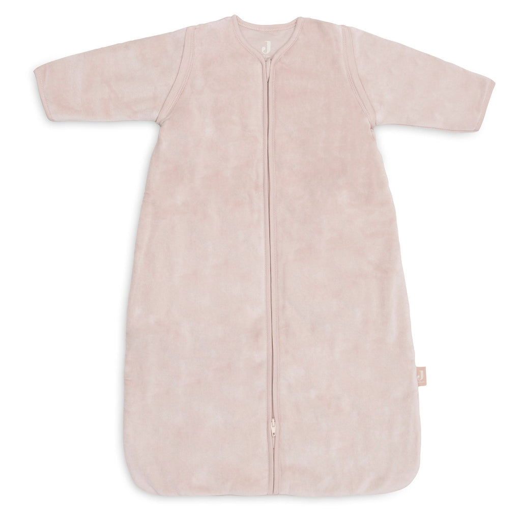 Jollein Slaapzak Velvet 90 cm in de kleur Silk Rose met afritsbare mouwen, De Gele Flamingo.
