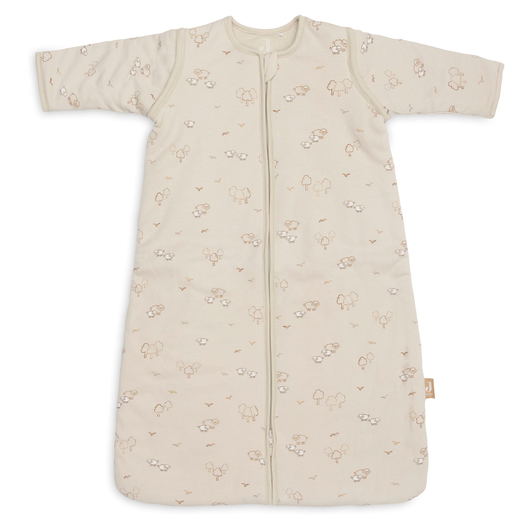 Jollein slaapzak met afritsbare mouw 110 cm in Woolly, productfoto van de babyslaapzak, De Gele Flamingo