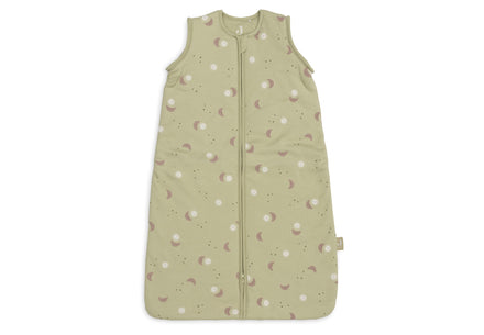 Detailfoto van de afritsbare mouw van de Jollein babyslaapzak Over The Moon van 100% katoen, De Gele Flamingo