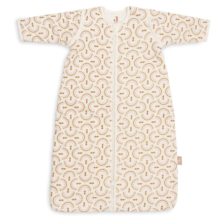 Jollein Slaapzak met afritsbare mouw 70 cm in de print Soft Plumes, katoenen babyslaapzak met rits van De Gele Flamingo