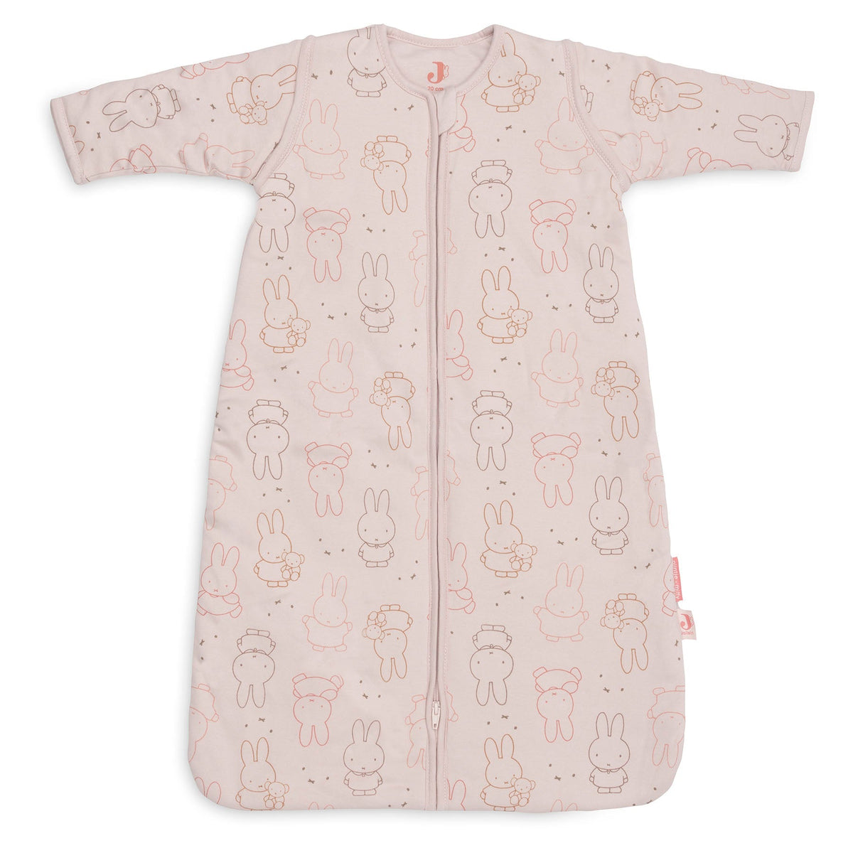 Jollein Slaapzak met afritsbare mouw 70 cm Miffy Moments in Silk Rose, katoenen babyslaapzak van De Gele Flamingo